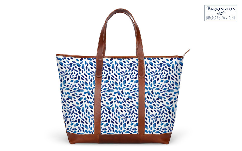 St. Charles Zippered Yacht Tote - Monogram Stripe | Barrington Gifts