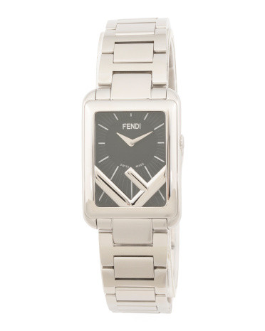 Women's Swiss Made Run Away Rectangle Silver Stainless Bracelet Watch | TJ Maxx