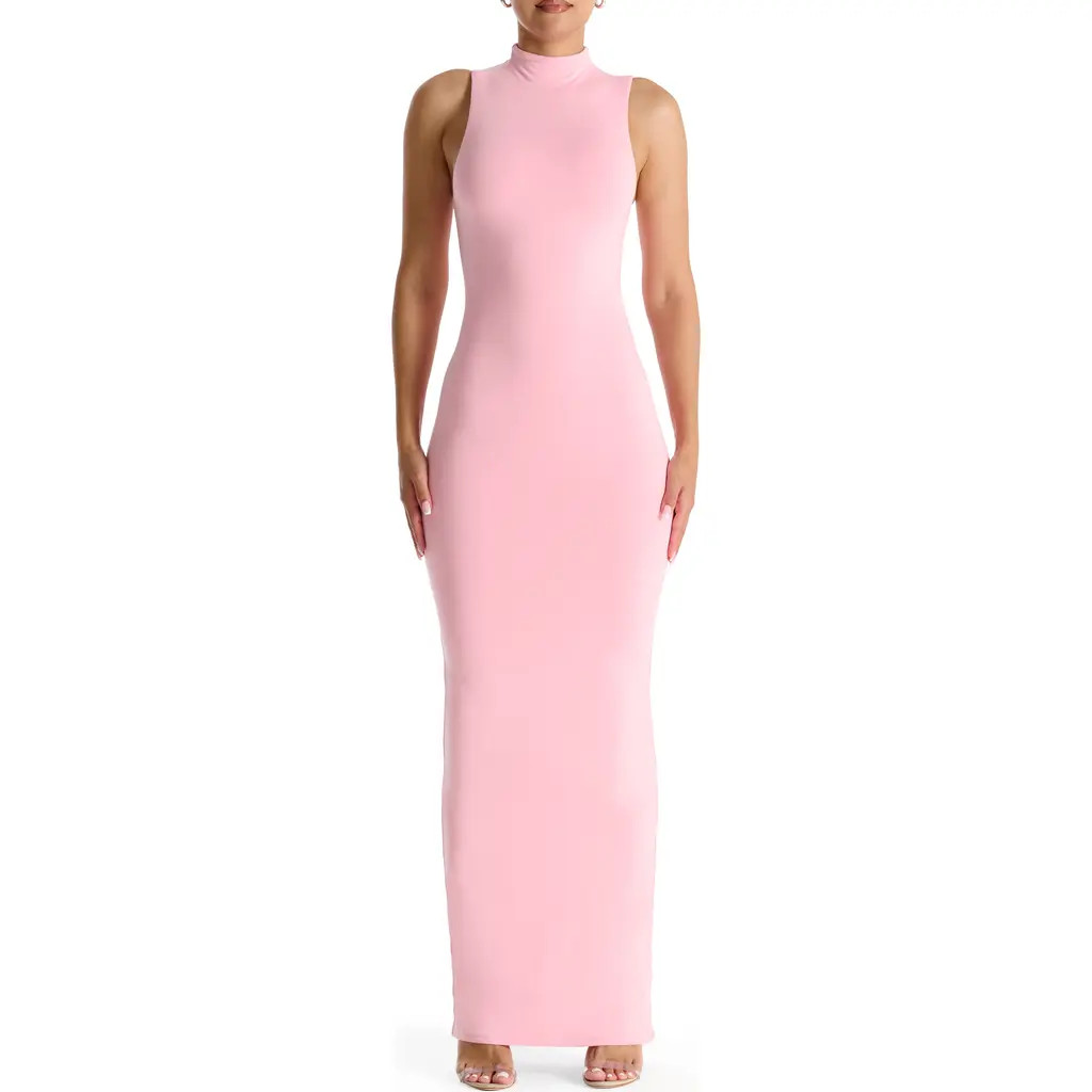 Naked Wardrobe Bae-sic Sleeveless Dress in Pink at Nordstrom, Size Large | Nordstrom