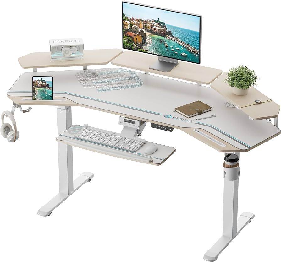 EUREKA ERGONOMIC Standing Desk with Keyboard Tray, 72" Electric Adjustable Heigh Desk,Computer De... | Amazon (US)