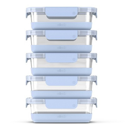 Ello 10pc Glass Meal Prep Food Storage Container Set Blue | Target