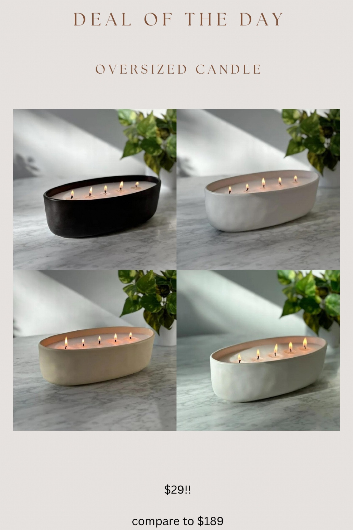 New Walmart oversized candle!!! Reminds me so much of a PB candle that’s $189 🙌🏻

Would be gorgeous on any table or shelf! 

#LTKxWalmart #LTKFindsUnder50 #LTKHome