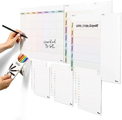 M.C. Squares Reusable Planning Whiteboards 10-Piece Planning Bundle. Whiteboards that Cling to St... | Amazon (US)