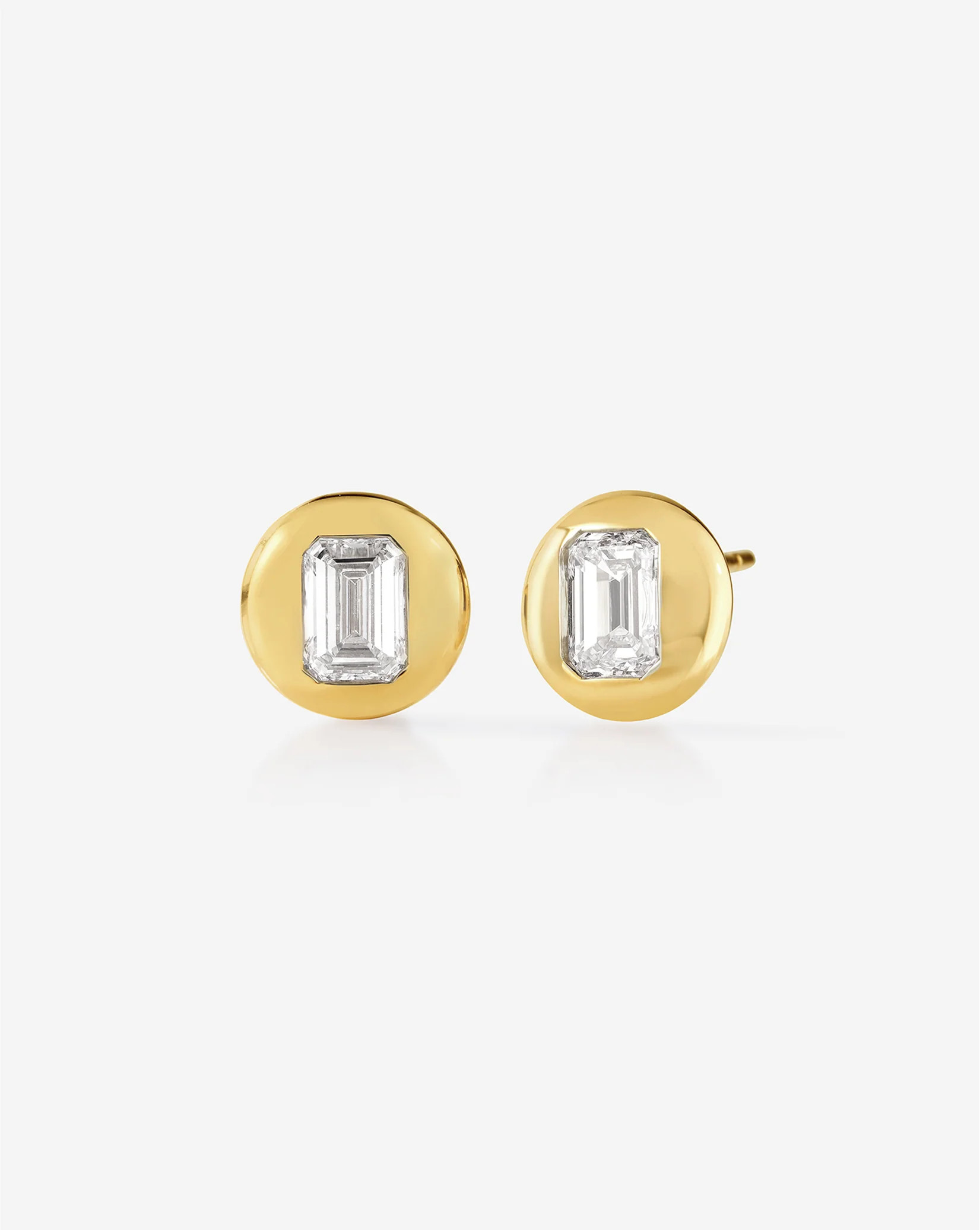 Framed Emerald Lab Diamond Studs | Ring Concierge