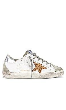 Golden Goose x REVOLVE Superstar Sneaker in White, Leopard, Silver, & Ice from Revolve.com | Revolve Clothing (Global)