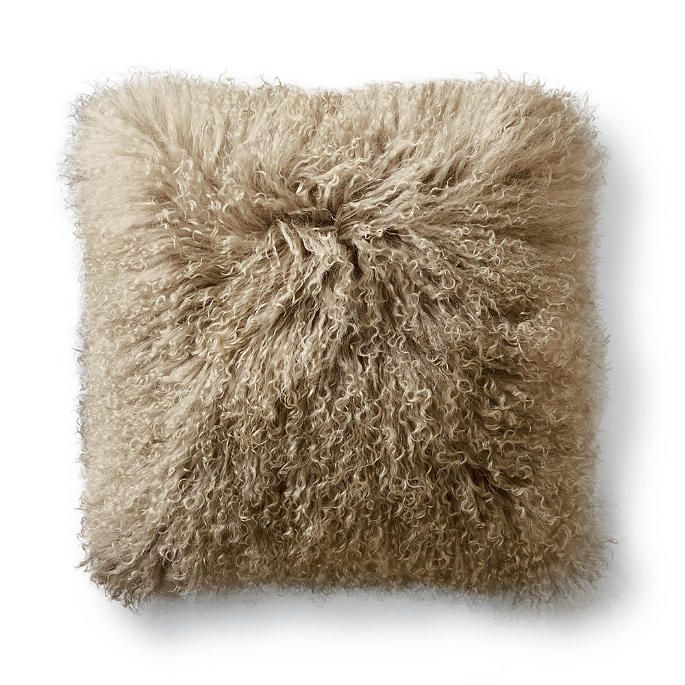 Mongolian Fur Square Decorative Pillow Cover | Frontgate | Frontgate