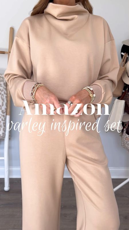 This Varley inspired set from Amazon now comes in a shorts version! It feels so luxurious and has the same elevated details. Both sets make for the perfect travel outfit ✈️ mix and match the pieces to create endless casual looks. Size down. I’m 5’7” and 135(ish) lbs and I’m in a small.

Athleisure, Amazon fashion 2024, spring outfits, casual outfit idea, matching set, look for less, elevated casual outfit, loungewear, wide leg pants, how to style, Amazon outfit, over 40 fashion, timeless style

#LTKVideo #LTKSeasonal #LTKover40