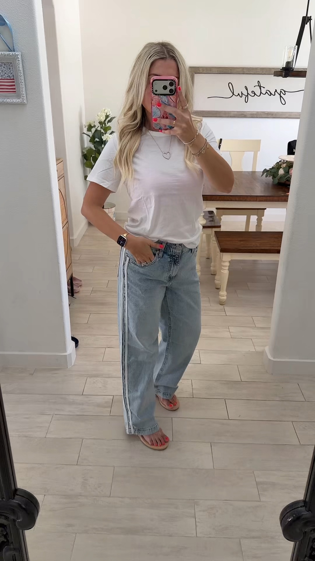 Casual everyday outfit on sale
Small white tee 100% cotton
Jeans 27 short 
Sandals tts

#LTKootd #LTKSaleAlert