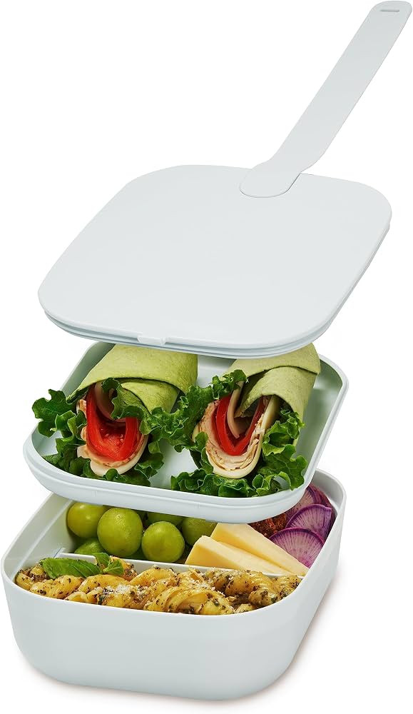 W&P Porter Lunch Box, 3 Compartment Bento Box Style Portable Adult Lunch Box with Snap Strap- Foo... | Amazon (US)