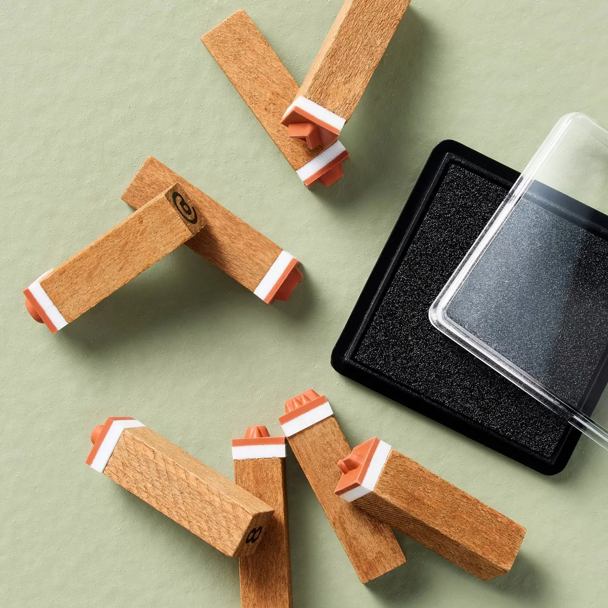 90pc Letter and Number Wood Stamp Set Brown - Hearth & Hand™ with Magnolia | Target