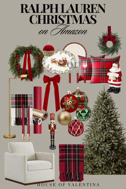 Omg this might be my favorite one yet. It’s giving full-on Ralph Lauren Christmas magic—plaid, gold, greenery, and the cutest Santa moment ever. My whole house feels like a cozy, glamorous holiday dream, and I honestly can’t believe I found it all on Amazon!!  

 #LTKHoliday #LTKSeasonal #LTKHome