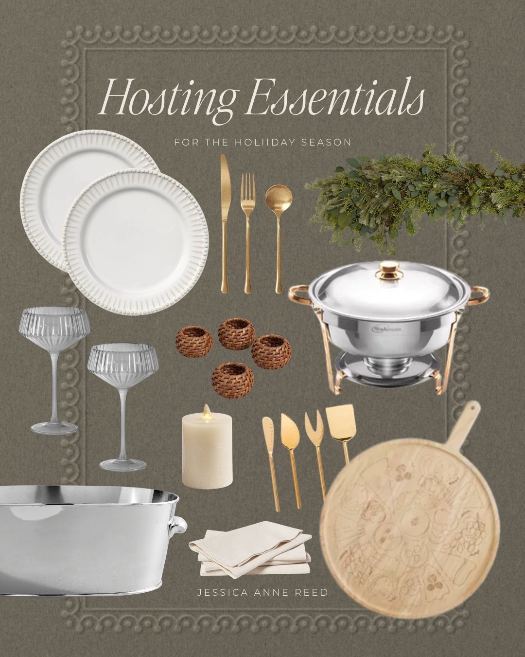 Hosting essentials for an effortless holiday season! 

Hosting must haves, holiday hosting, fall hosting, tablescape, table setting, party planing