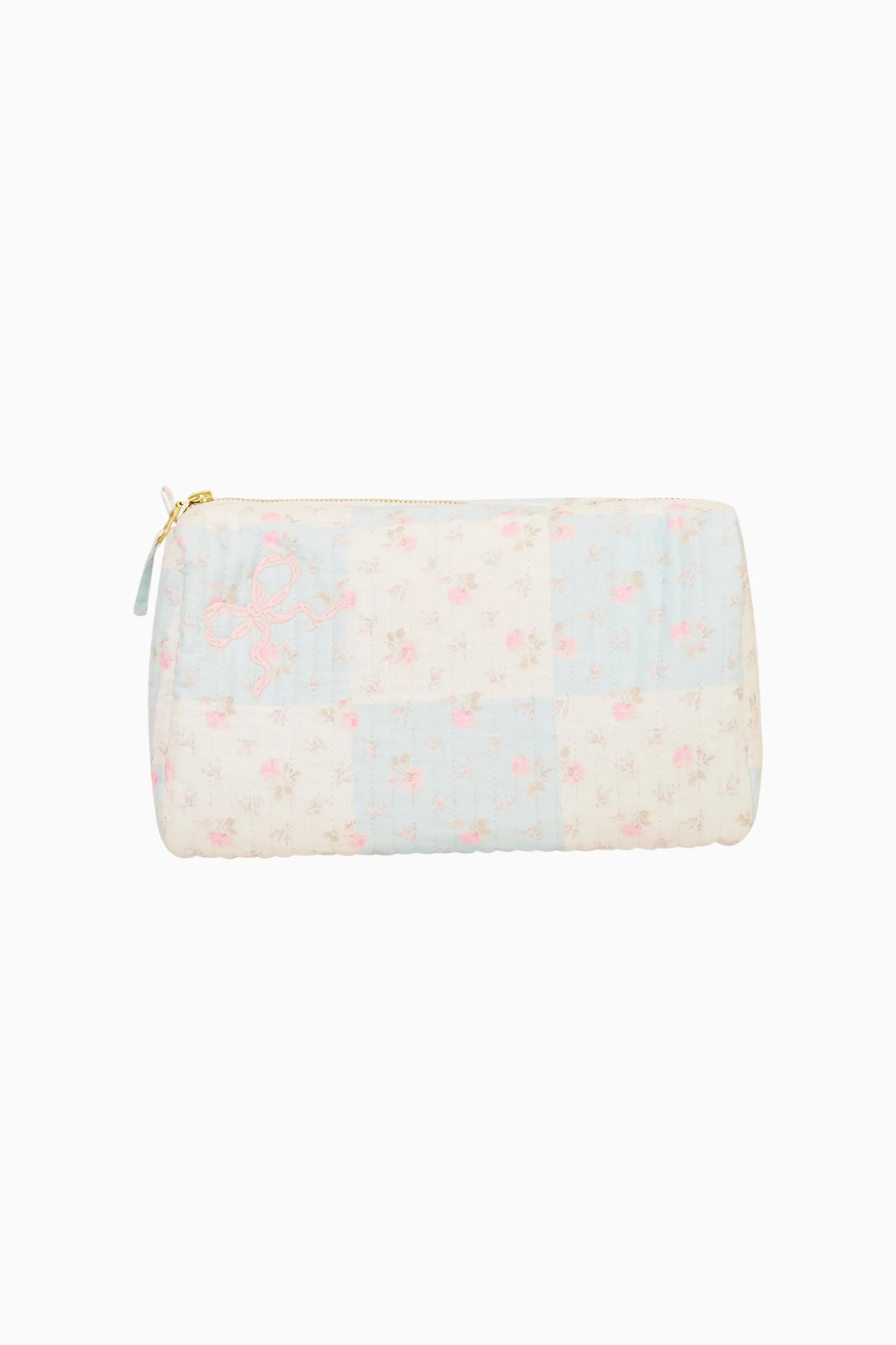 Octavia Floral Patchwork Pouch - IVORY CHAPPARAL / O/S | LoveShackFancy