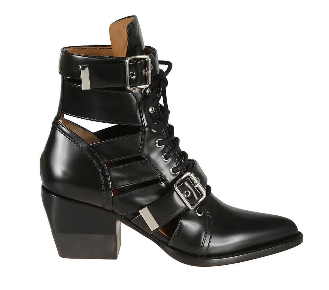 Chloe Ladies Black Rylee Boots In Shiny Calfskin, Brand Size 35 (US Size 5) | Jomashop.com & JomaDeals.com