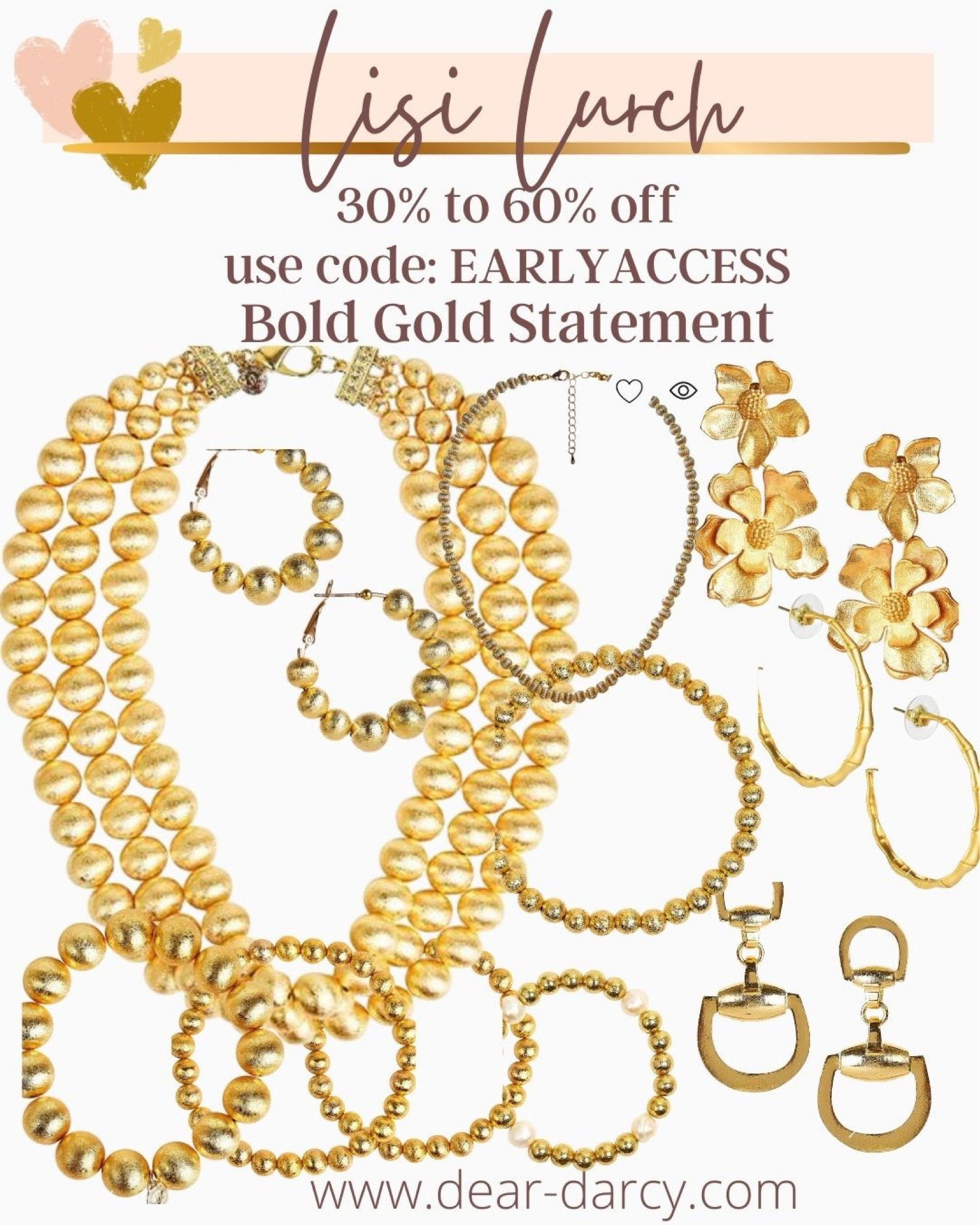 🚨Ssles

Lisi Lurch - 30%-70% off use code EARLYACCESS

Bold gold is on trend for Fall

I have these pieces and love them



#LTKFallSale 

#LTKSaleAlert #LTKStyleTip #LTKOver40