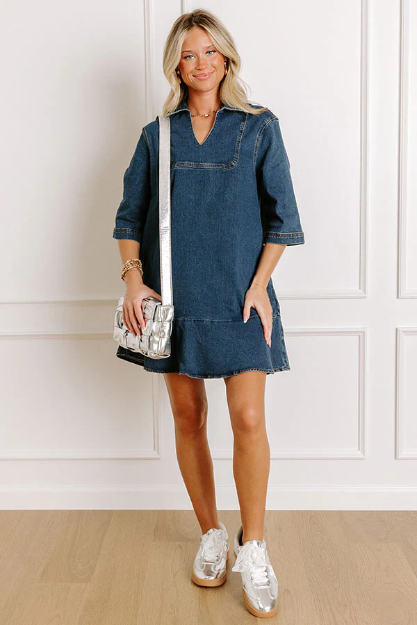 Simply Sweet Denim Mini Dress | Impressions Online Boutique