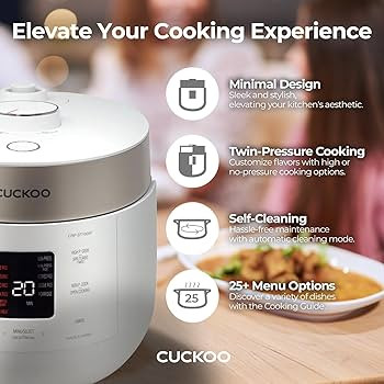 CUCKOO CRP-ST0609FW 6-Cup (Uncooked) / 12-Cup (Cooked) Twin Pressure Rice Cooker & Warmer with No... | Amazon (US)