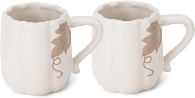 Nat & Jules Pumpkin Shaped 12 ounce Ceramic Coffee Mugs: Perfect for Halloween, Thanksgiving and ... | Amazon (US)