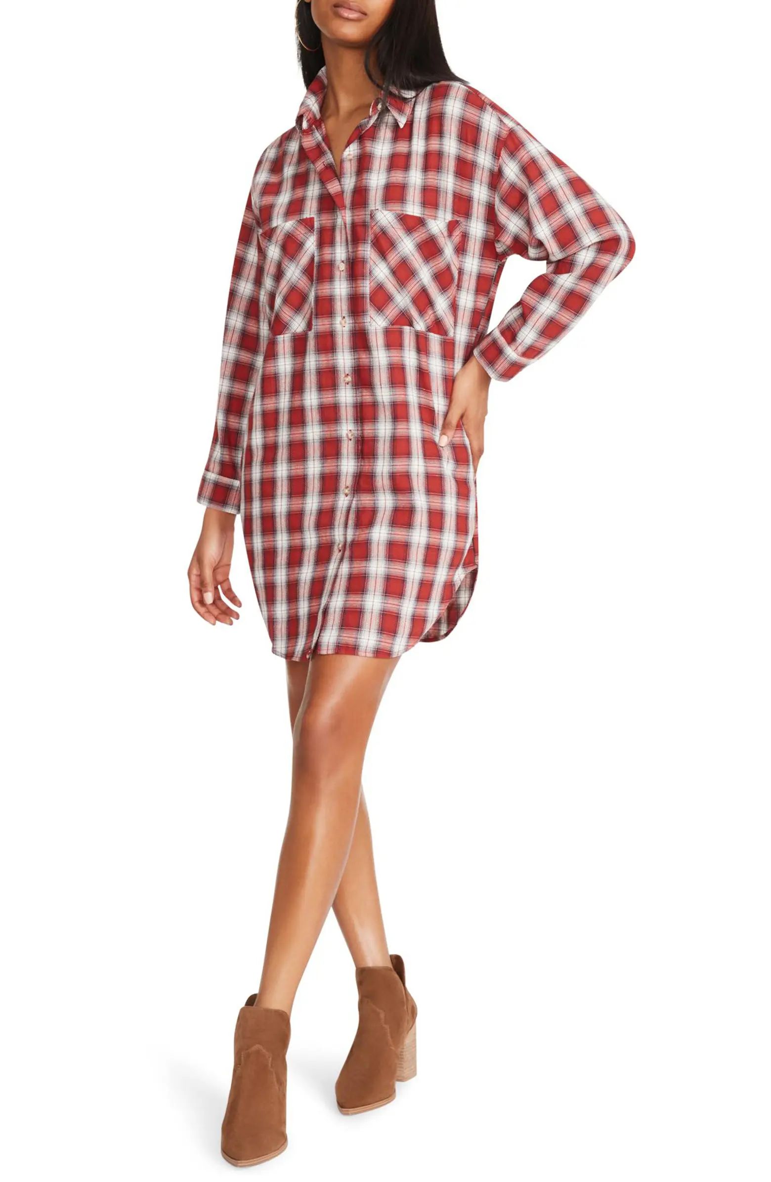 Country Doll Long Sleeve Plaid Shirtdress | Nordstrom
