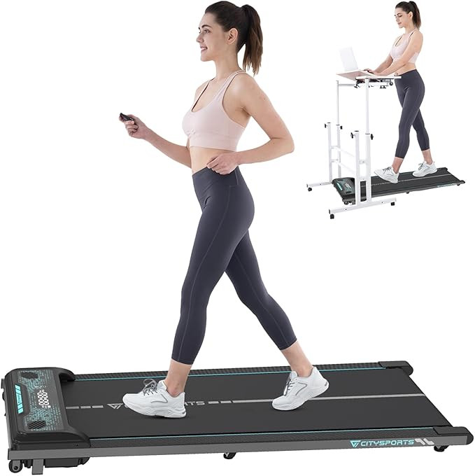 CITYSPORTS Treadmills for home,Under Desk Treadmill Ultra Slim Walking Pad with Remote,LED Displa... | Amazon (UK)