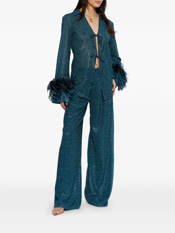 Lumi\u00e8re Plumage tie-fastening top | Farfetch Global