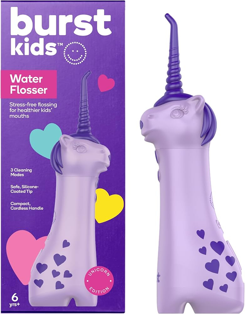 BURST Kids Water Flosser (Unicorn) | Cordless & Rechargeable Water Flosser for Teeth | 3 Gentle P... | Amazon (US)