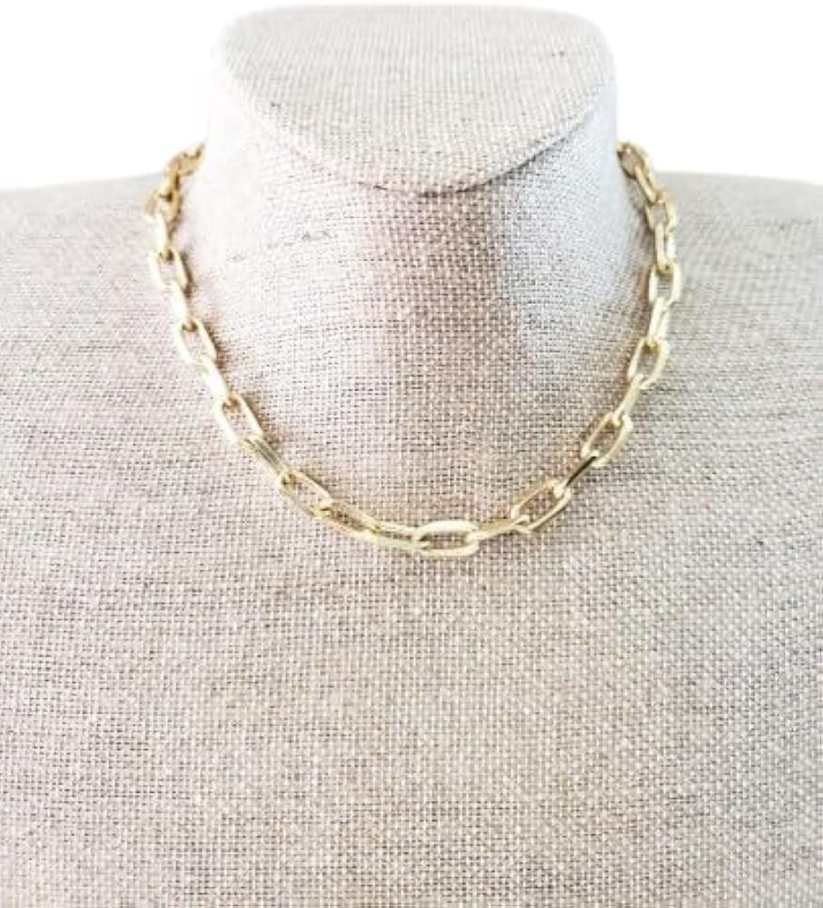 Minimal Gold Link Chain Necklace Choker Lightweight | Amazon (US)
