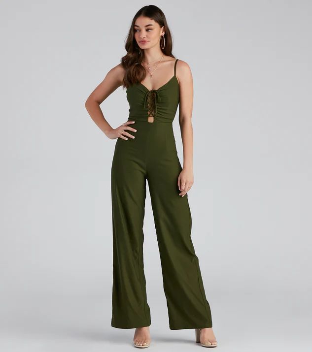 Climb The Ladder Lace Up Jumpsuit | Windsor Stores