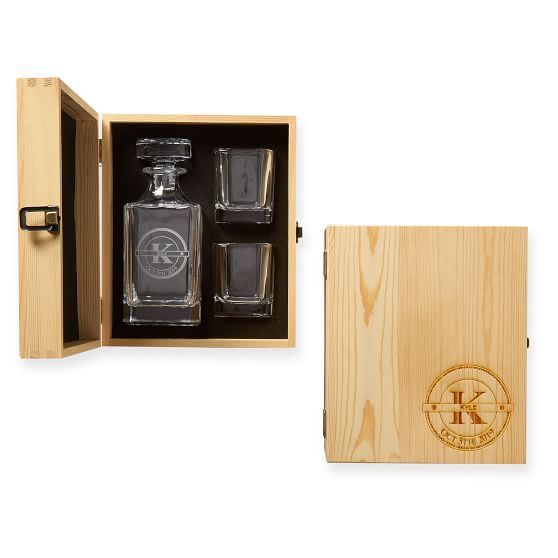 Wooden Gift Set, Decanter and Glasses | Mark and Graham | Mark and Graham