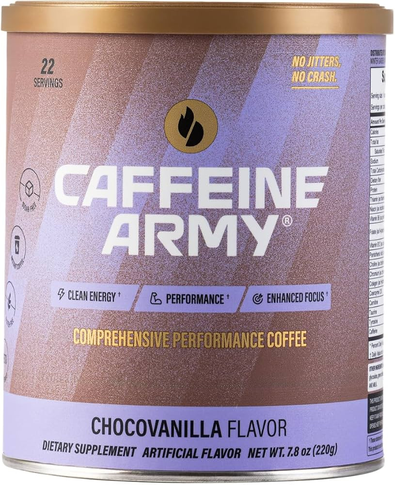 CAFFEINE ARMY ChocoVanilla | Functional Coffee with Collagen Peptides, MCTs, CoQ10 and Adaptogens... | Amazon (US)