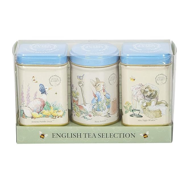 Peter Rabbit 3x Mini Tea Tins with Loose Leaf English Tea, Beatrix Potter Gift, Small Caddy Set | Amazon (US)