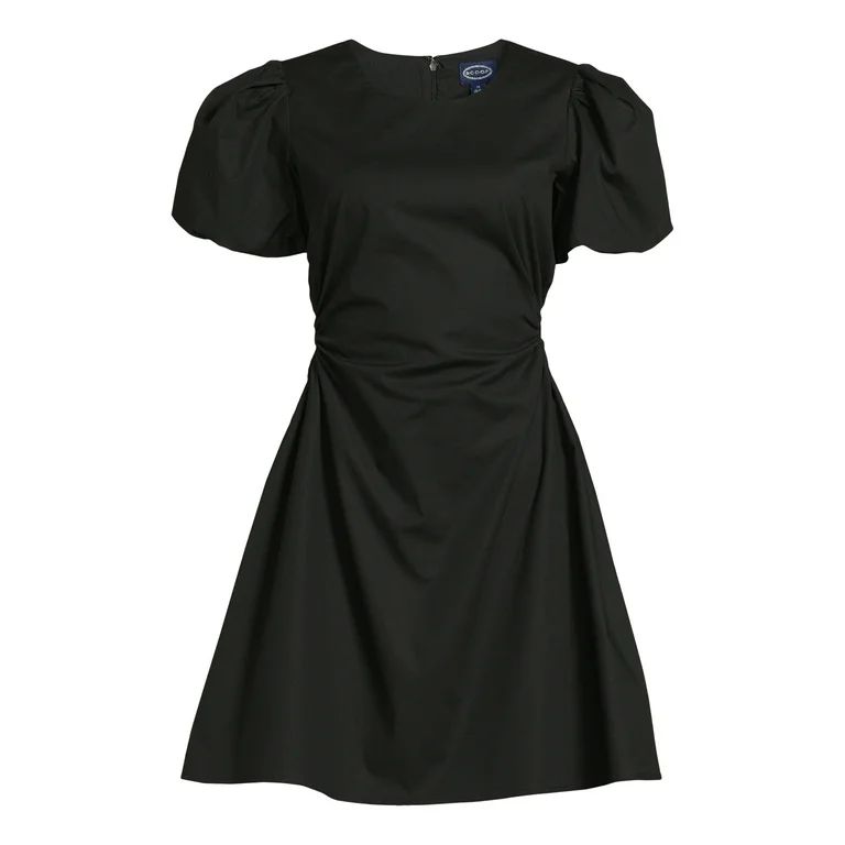 Scoop Women’s Cutout Poplin Dress with Puff Sleeves, Sizes XS-XXL - Walmart.com | Walmart (US)