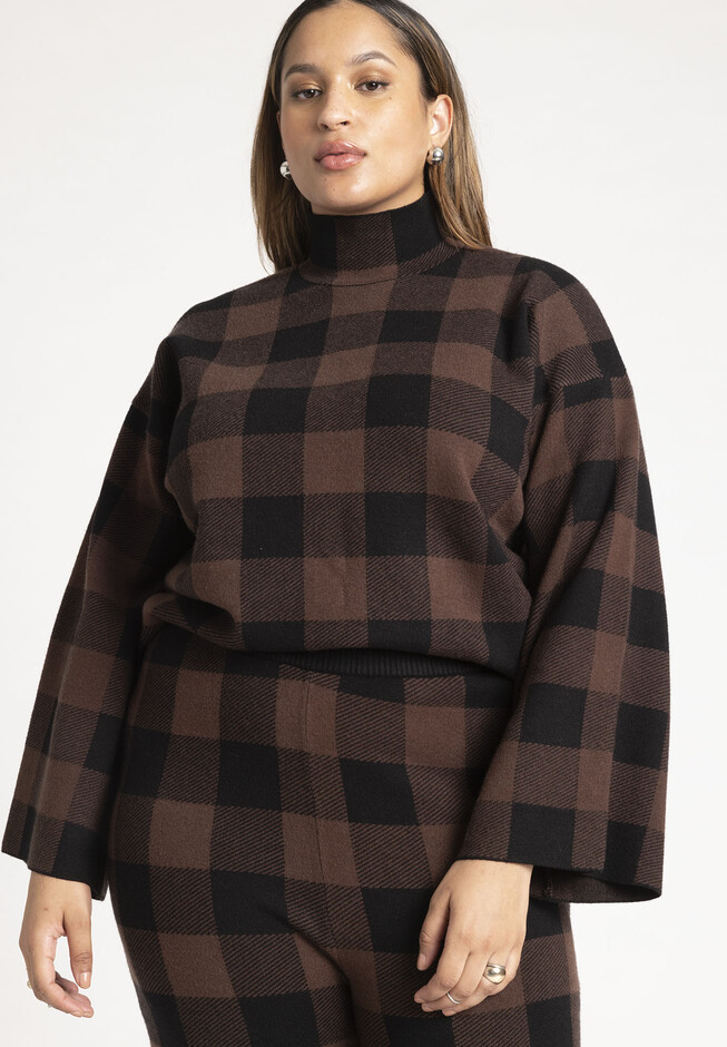 Mock Neck Intarsia Sweater | Eloquii