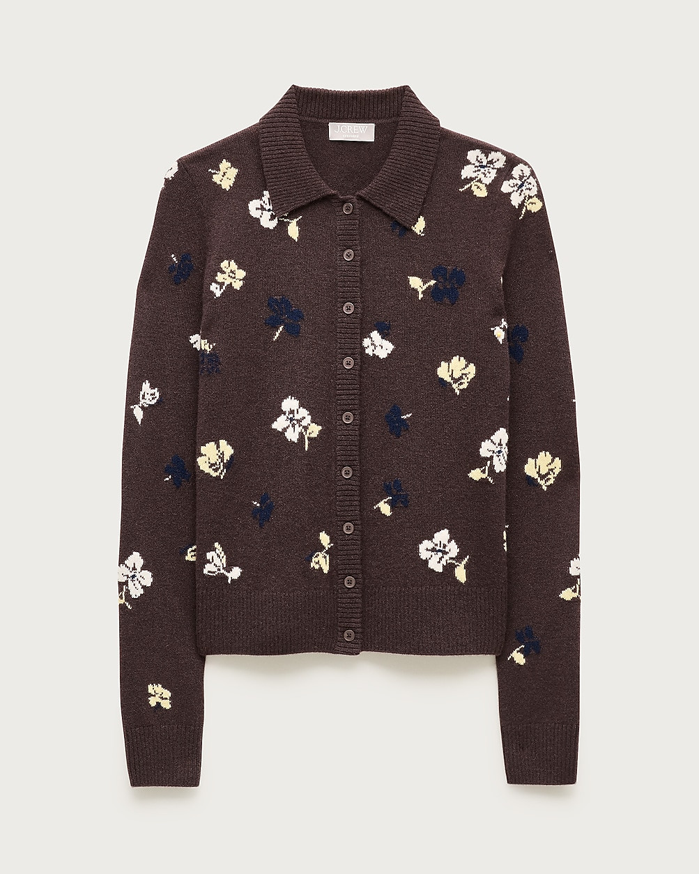Cashmere floral jacquard cardigan sweater | J. Crew US