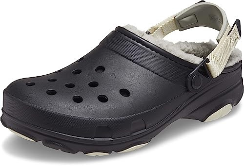 Crocs Unisex-Adult All Terrain Lined Clogs with Adjustable Heel Strap, Black, 8 Men/10 Women | Amazon (US)