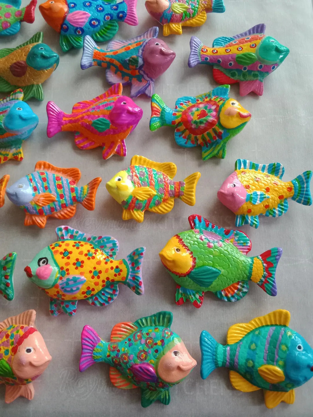 FUN Funky FISH hand painted bisque for knobs mosaic accents You Choose ONE | Etsy (Global)