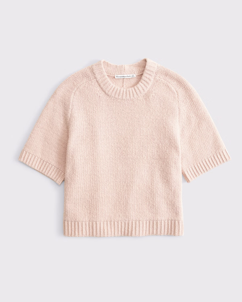 The A&F Madeline Textural Crew Sweater Tee | Abercrombie & Fitch (US)