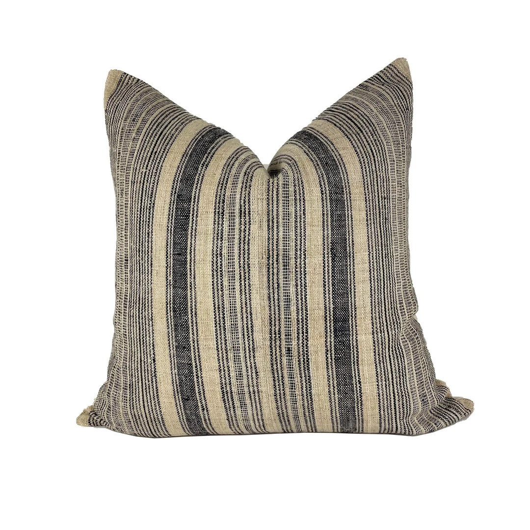 Vintage Hmong Black Stripe Woven Hemp Pillow Cover Vintage - Etsy | Etsy (US)