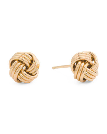 Made In Italy 18kt Gold Plated Knot Earrings | TJ Maxx