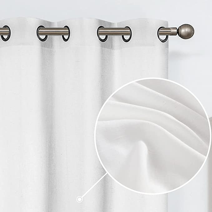 JINCHAN Linen Curtains 108 Inches Long for Living Room Grommet Top Drapes Linen Blend Light Filte... | Amazon (US)