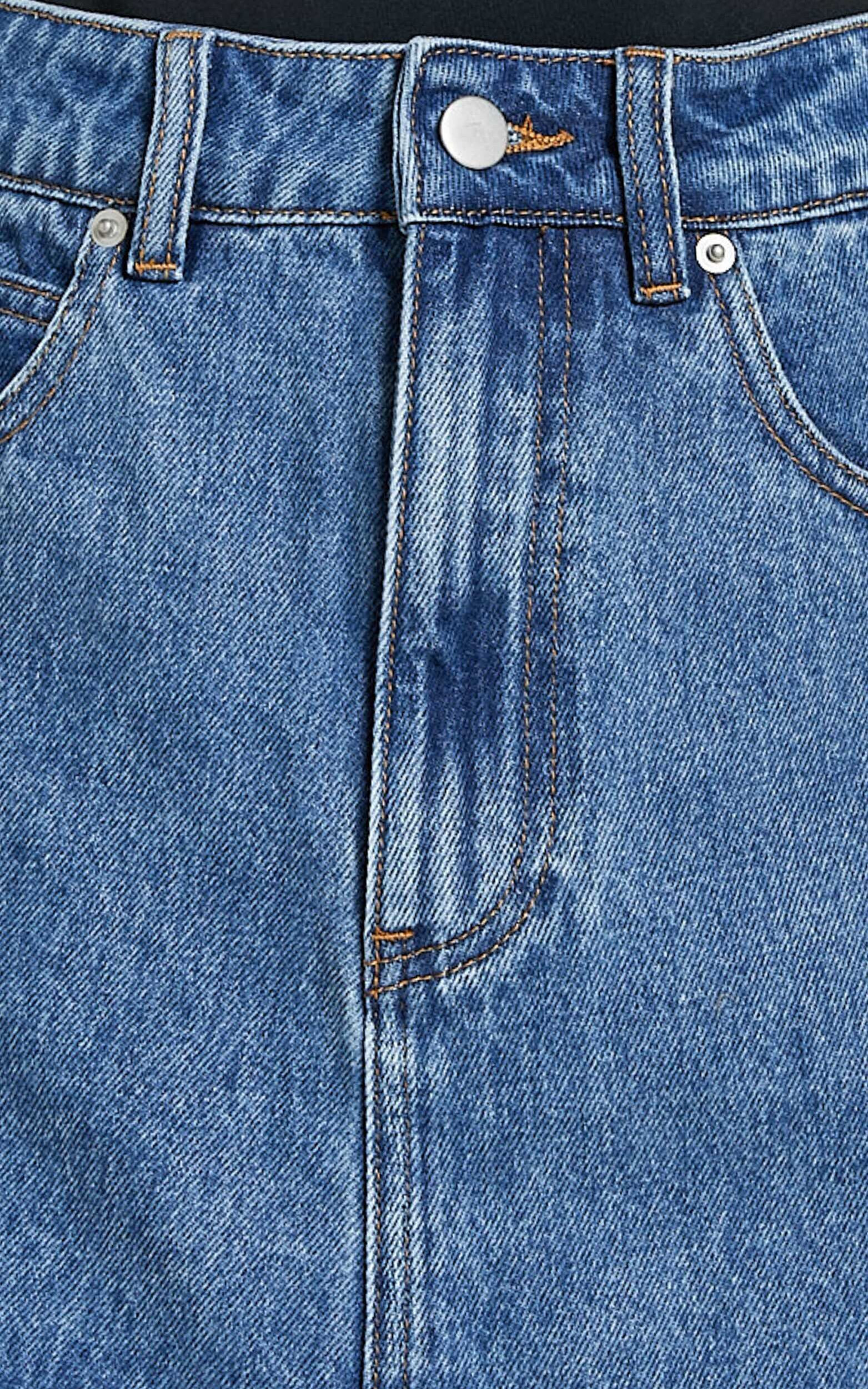 Harriet Skort - Mid Waisted Recycled Denim Skort in Mid Blue Wash | Showpo (US, UK & Europe)