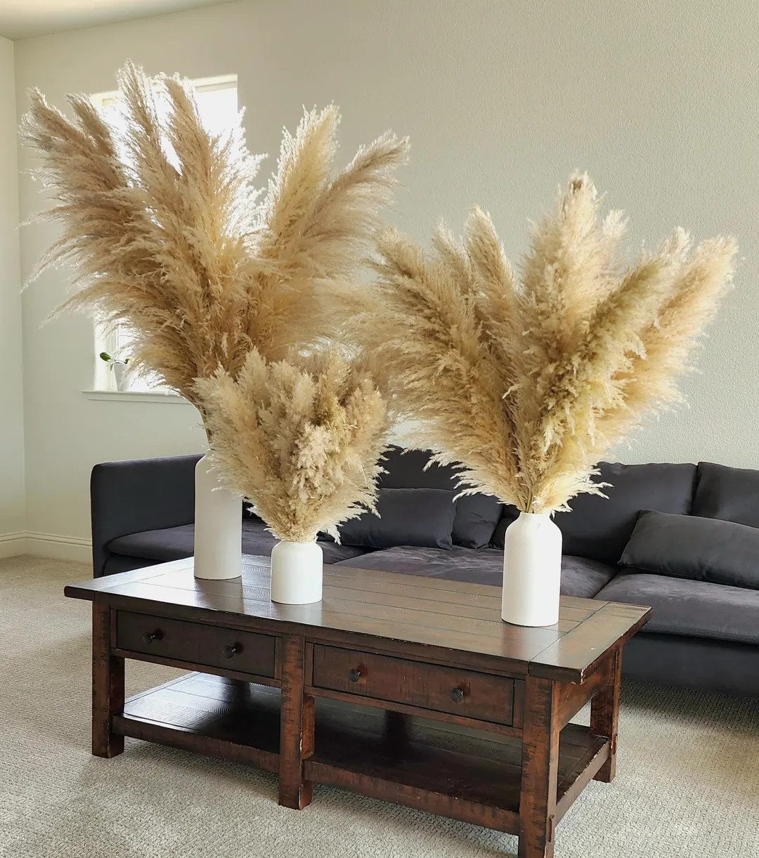 5pcs WILD PAMPAS GRASS 2-4ft Dry Flowers for Home Decor Boho Rustic Style Wedding Arch Floral Arr... | Etsy (US)