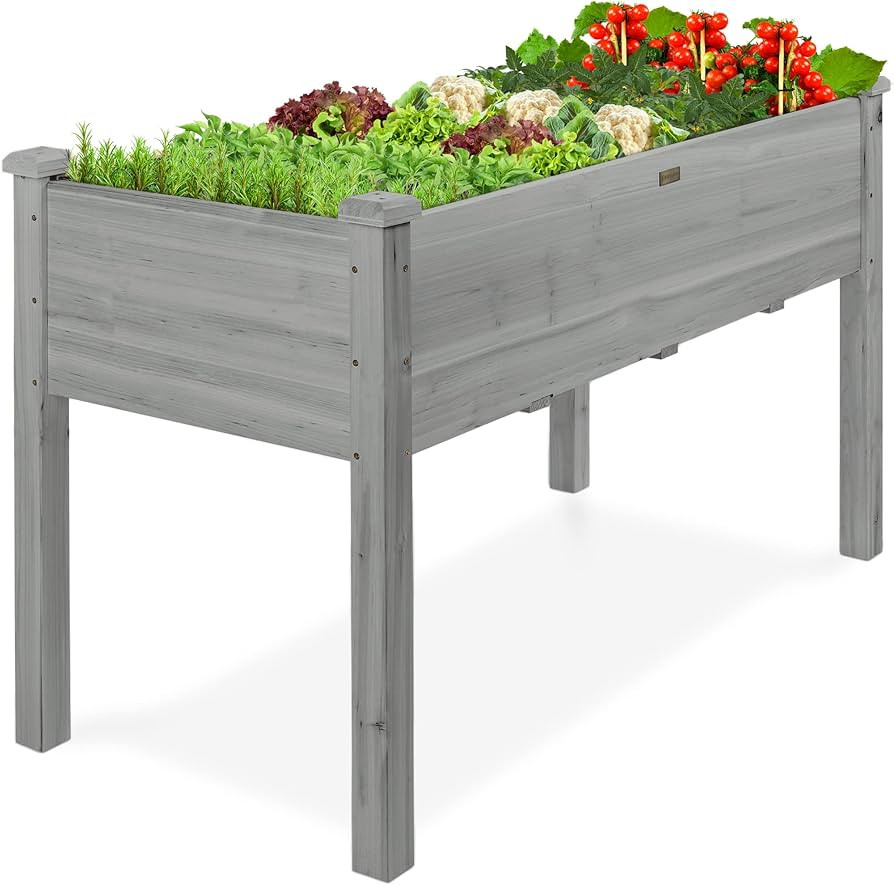 Best Choice Products 48x24x30in Raised Garden Bed, Elevated Wooden Planter for Backyard w/Foot Ca... | Amazon (US)