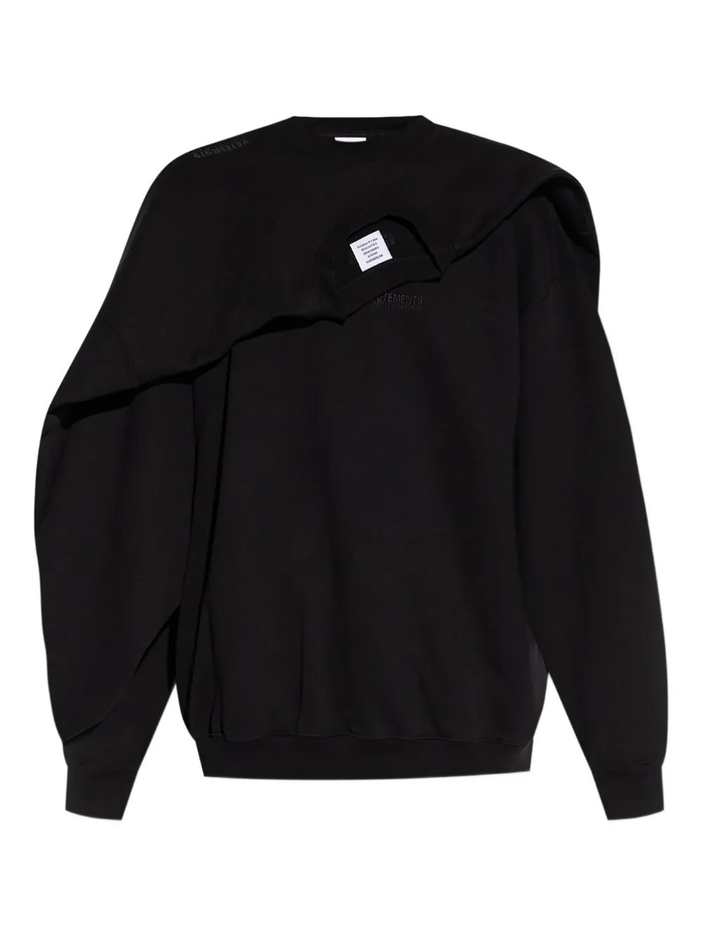 VETEMENTS layered cotton sweatshirt - Black | Farfetch Global
