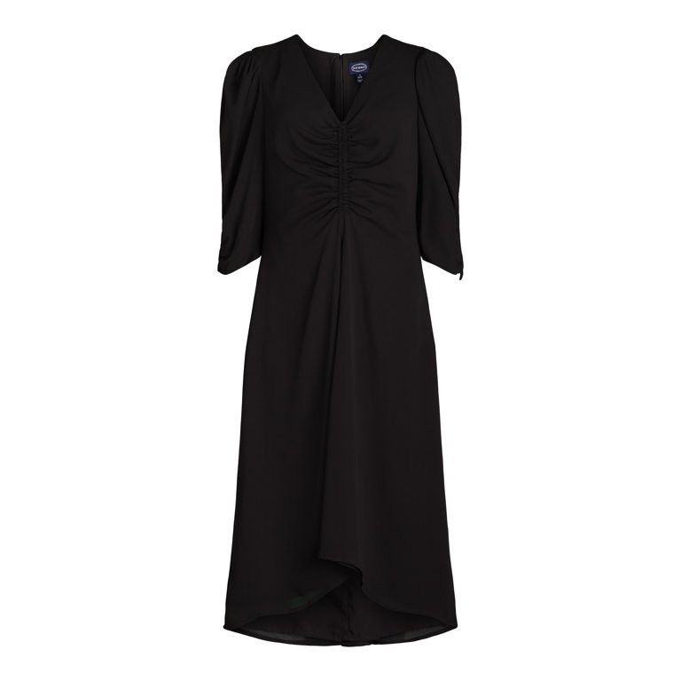 Scoop Women's Puff Sleeve Ruched Dress, Sizes XS-XL | Walmart (US)