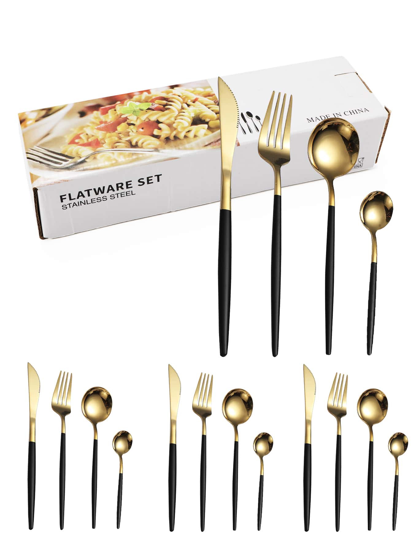 16pcs Stainless Steel Cutlery Set | SHEIN