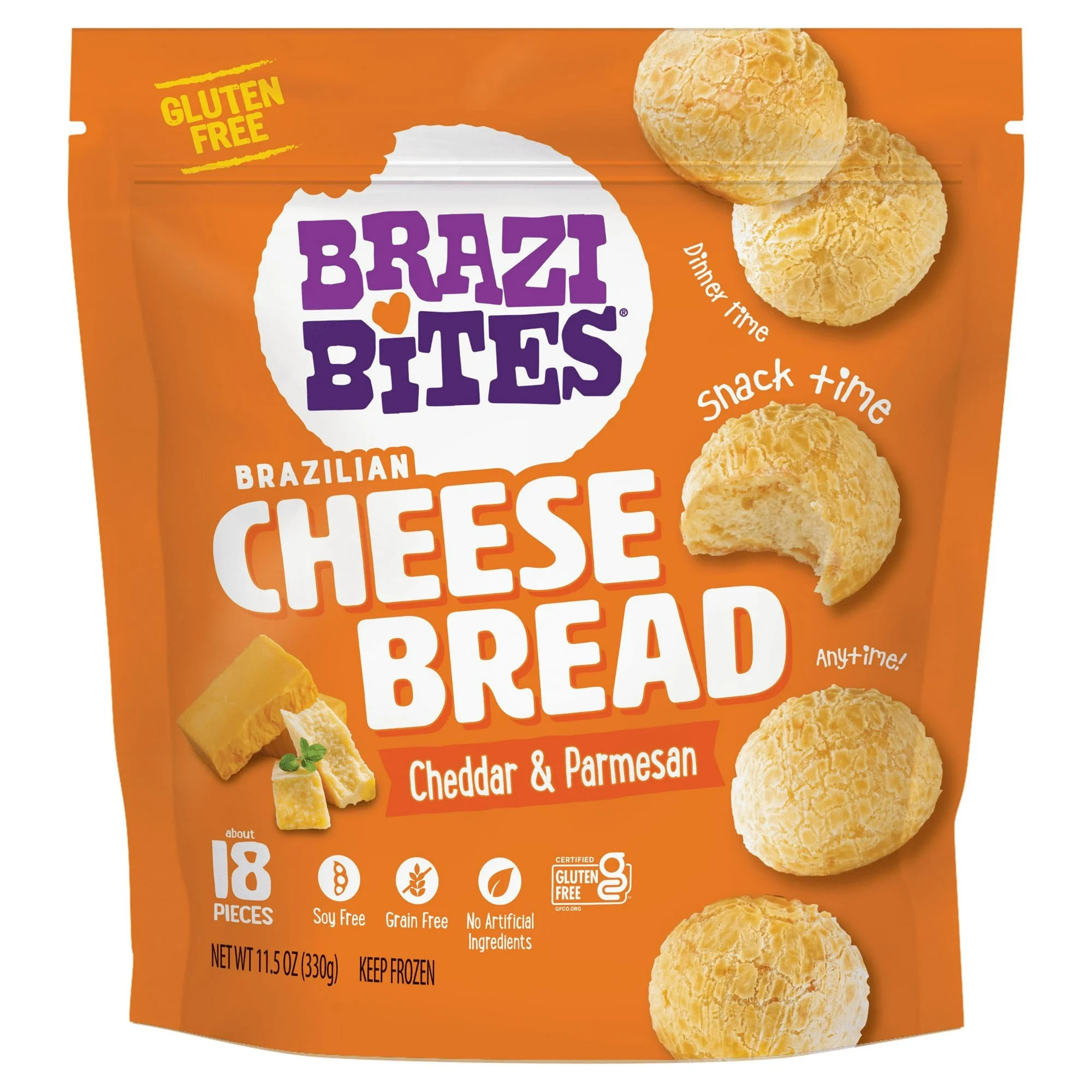 Brazi Bites Cheddar and Parmesan Brazilian Cheese Bread, Frozen, Regular, 11.5 oz (330g) | Walmart (US)