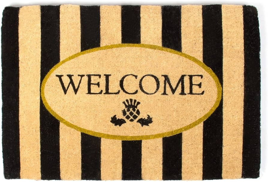 MACKENZIE-CHILDS Entrance Mat, Decorative Outdoor Front Door Mat, Coir Door Mat, Awning Stripe | Amazon (US)