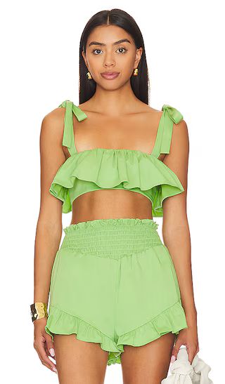 Brittany Crop Top in Green | Revolve Clothing (Global)
