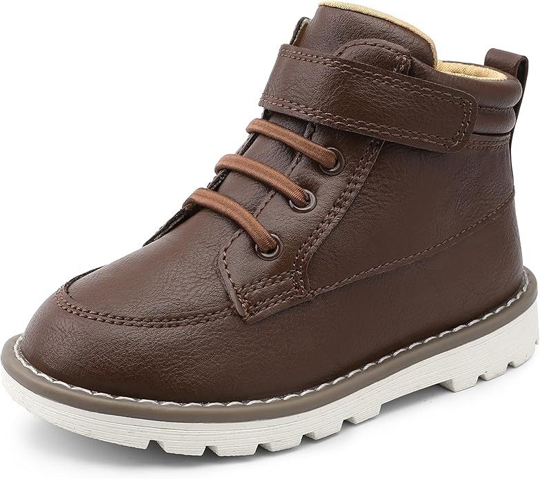 Boys Fashion Boots High Top Sneakers Faux Leather (toddller/littile kids) | Amazon (US)